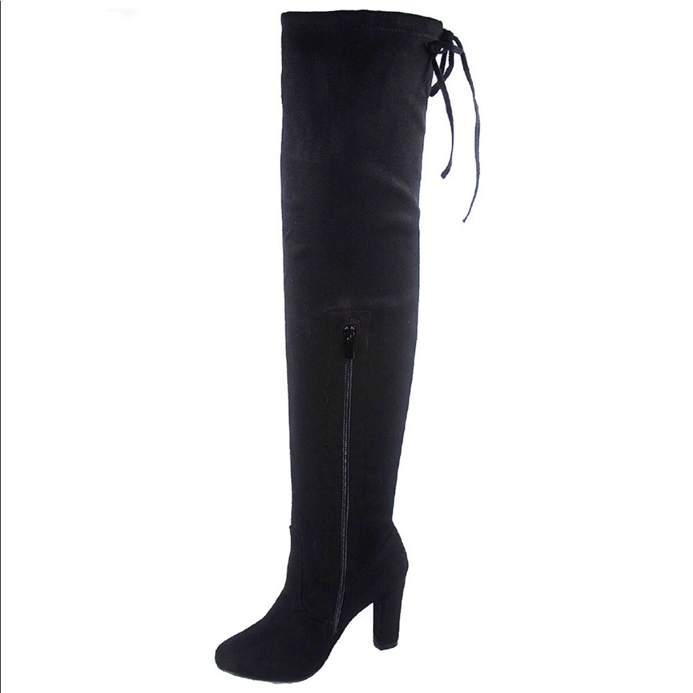 New - Women's Sexy Over-The-Knee Chunky Heel Boots - Picture 4 of 7